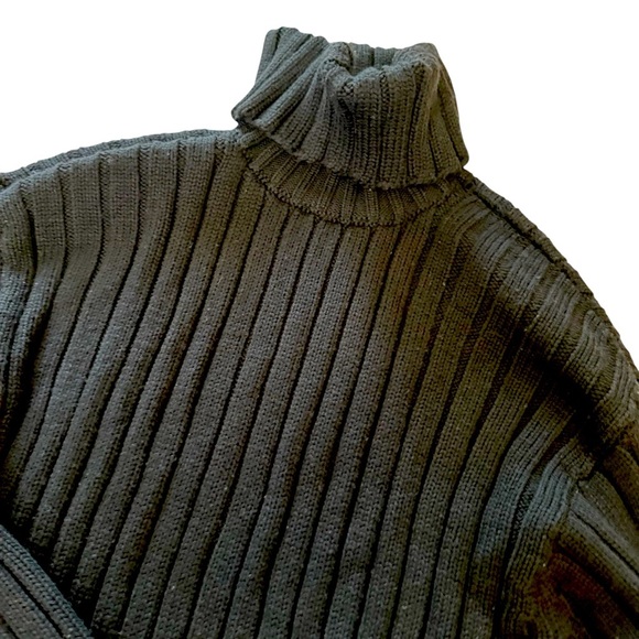 Classiques Entier Black 100% Pure New Wool Mini Sweater Dress Turtleneck M - Picture 7 of 8